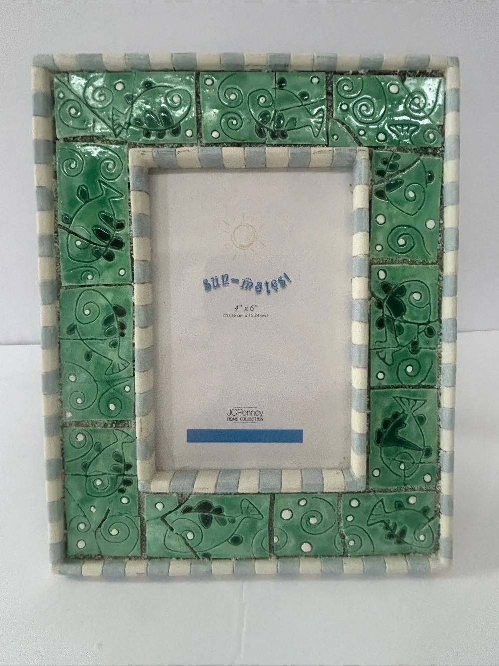 Green Ceramic Tile Picture Frame and jewelry box